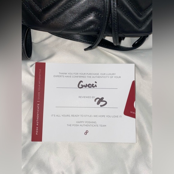 GUCCI Calfskin Matelasse GG Marmont Flap Backpack Black - Picture 5 of 11